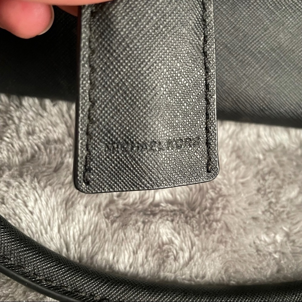 Michael Kors Hamilton Medium Satchel Black Saffiano Leather Classic Lock Purse - Picture 7 of 16